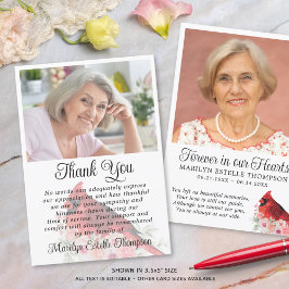 Memorial Vielen Dank Kardinal 2 Fotos Gedicht Zita Dankeskarte