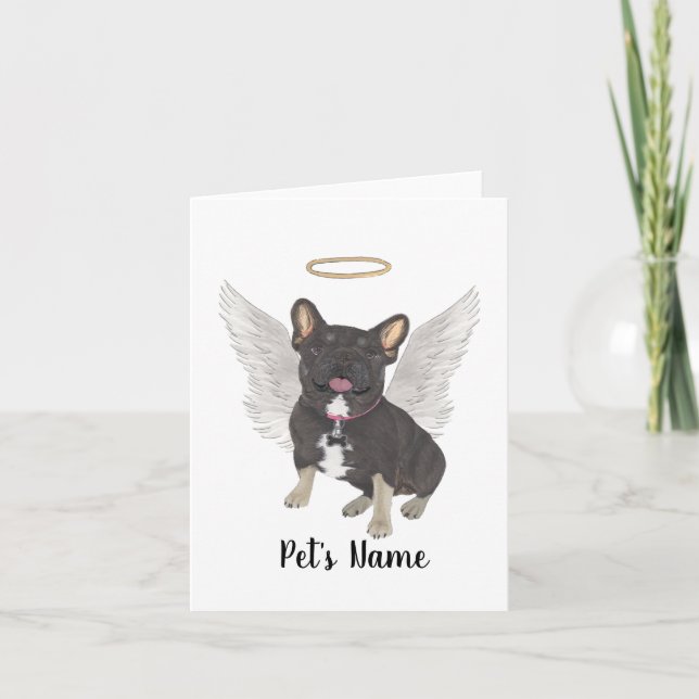 Memorial zum Beileid "Black & Tan Tricolor Frenchi Karte (Vorderseite)
