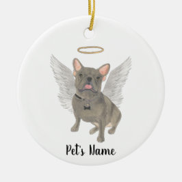 Memorial zum Beileid Blue Gray Frenchie Keramik Ornament