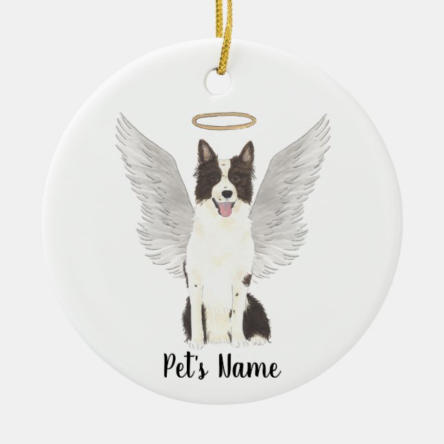 Memorial zum Beileid Border Collie Keramik Ornament (Vorne)