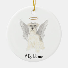 Memorial zum Beileid White Gray Schnauzer Keramik Ornament
