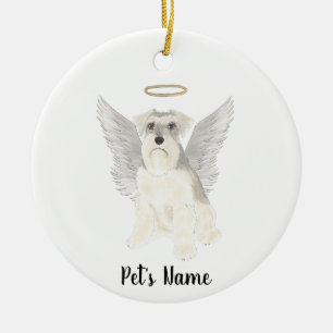 Memorial zum Beileid White Gray Schnauzer Keramik Ornament