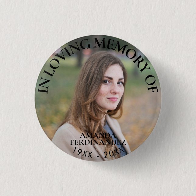 Memorial zum personalisierten Foto Button (Vorderseite)