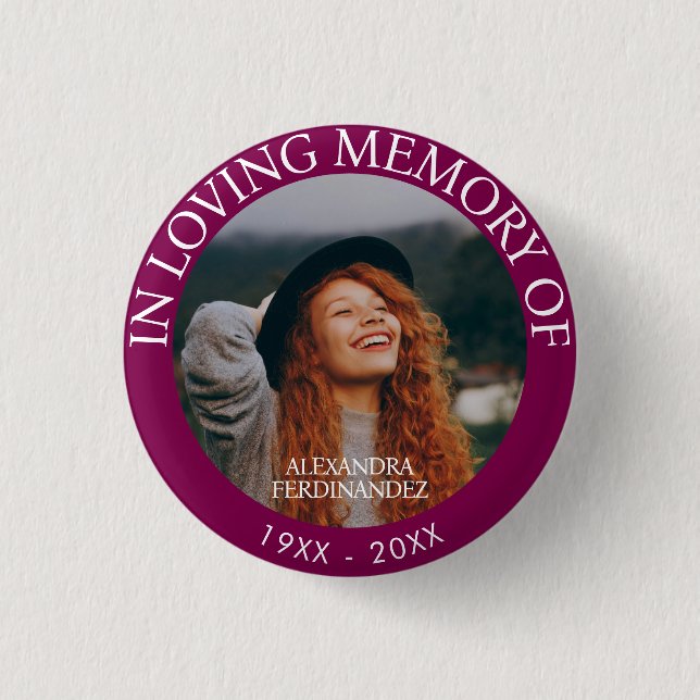 Memorial zum personalisierten Foto Button (Vorderseite)