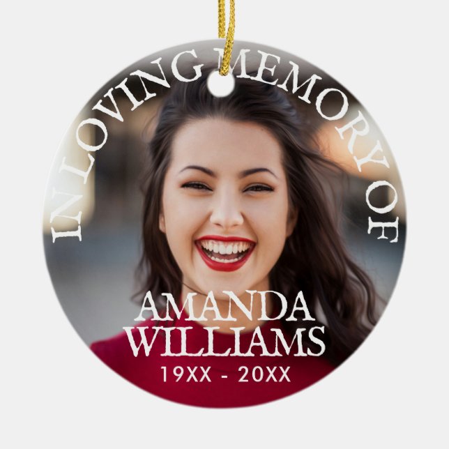 Memorial zum personalisierten Foto Keramik Ornament (Vorne)