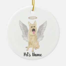 Memorial zum Schwarzen und Deutschen Schäferhund-B Keramik Ornament