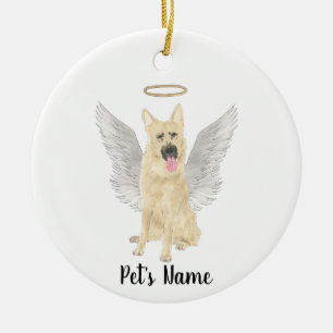 Memorial zum Schwarzen und Deutschen Schäferhund-B Keramik Ornament
