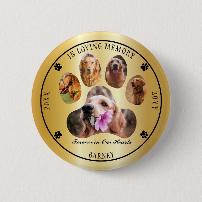 Memorial zum Thema Erinnerung an Fotos - Gold Button (Vorderseite)