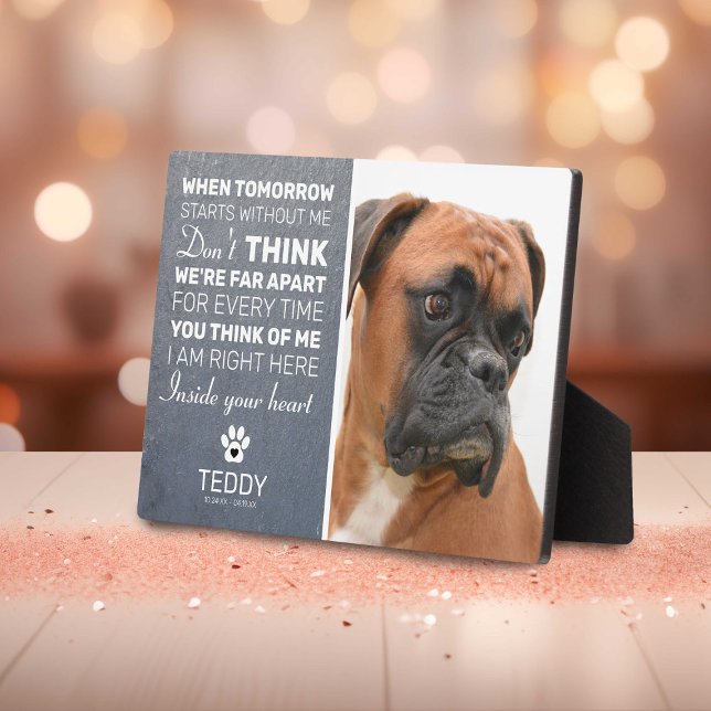 Memorial zum Thema "Graue Slate Pet" | Hund halten Fotoplatte (Von Creator hochgeladen)