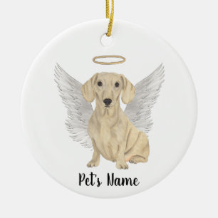 Memorial zur Dackel von Cream Smooth Beileid Keramik Ornament