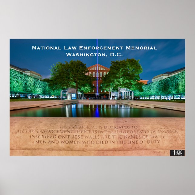 Memorial zur Strafverfolgung - Thin Blue Line Poster (Vorne)