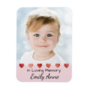 Memoriam Magnet für kleines Mädchen mit Herzen