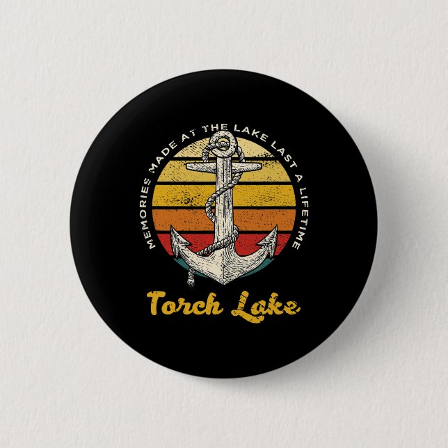 Memories At Torch Lake Last A Lifetime Camping Vac Button (Vorderseite)