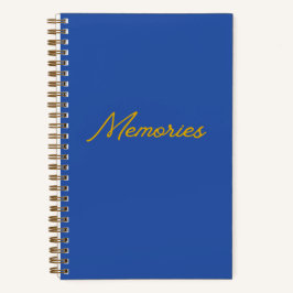 "Memories" Journal Mémoire En Bleu & Or