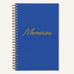 "Memories" Journal Mémoire En Bleu & Or