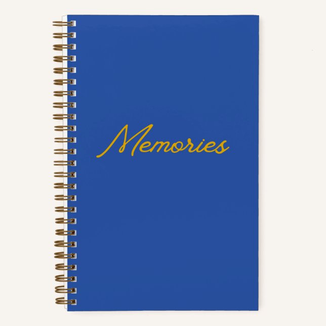 "Memories" Journal Mémoire En Bleu & Or (Recto)
