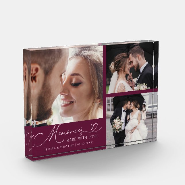 Memories Made with Love Cranberry Wedding Fotoblock (Links)