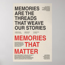 Memories Typography Poster Sentimental Wall Art