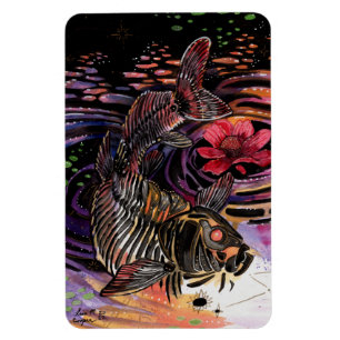 Memory Maps Herbst Vibes Koi Skelettreflektionen Magnet