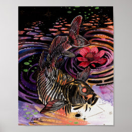 Memory Maps Herbst Vibes Koi Skelettreflektionen Poster