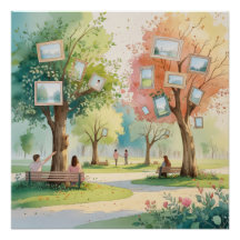 Memory Park – Reflective Watercolor Emotional Art
