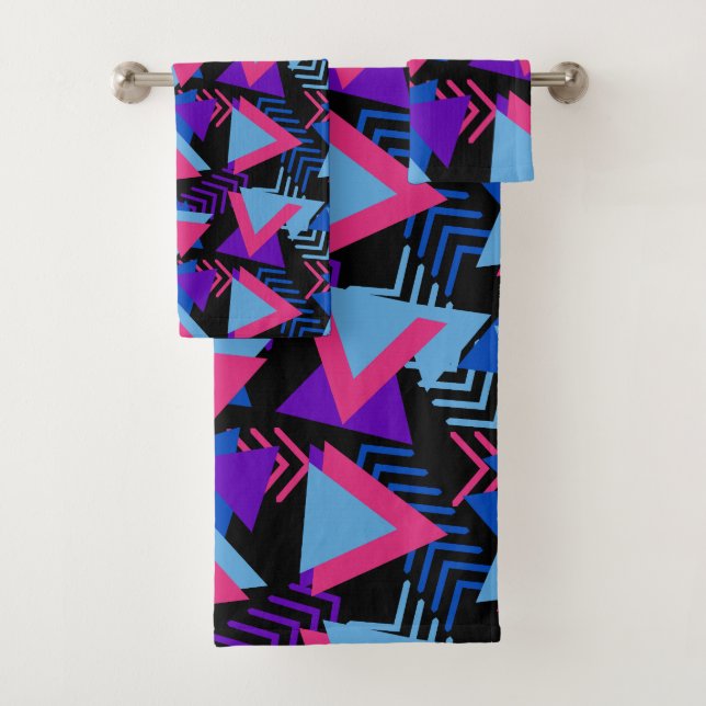 Memphis Abstraktes Formmuster - Badhandtuch Set (Insitu)