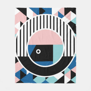 Memphis abstraktes Plakatdesign. Gesichtsgeometrie Fleecedecke