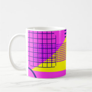 Memphis Achtziger: Geometrische Formen Hintergrund Kaffeetasse