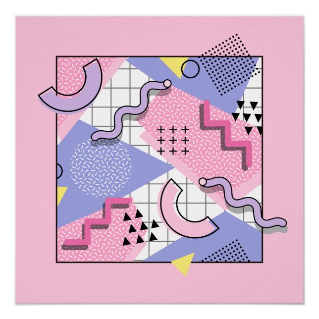 Memphis Active Pink Lilac 80 Poster (Vorderseite)