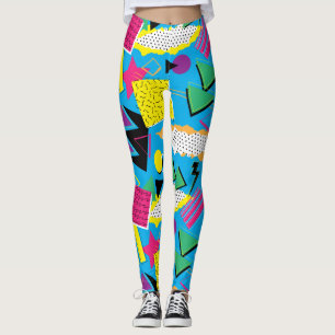 Memphis-Art-80er geometrisches helles Farbmuster Leggings