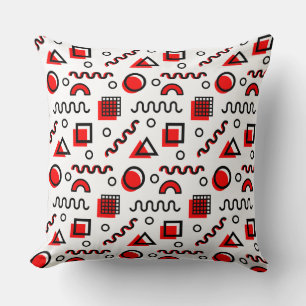 Memphis-Art-geometrisches Muster 110719 - Rot Kissen
