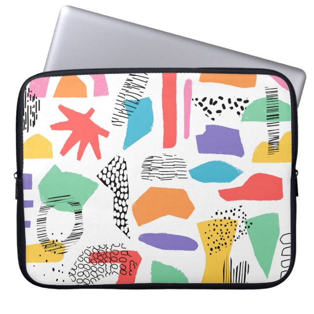 Memphis Art: Grunge Surface Design Laptopschutzhülle (Vorderseite)