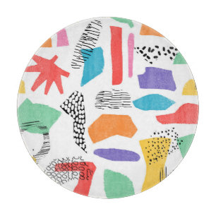 Memphis Art: Grunge Surface Design Schneidebrett
