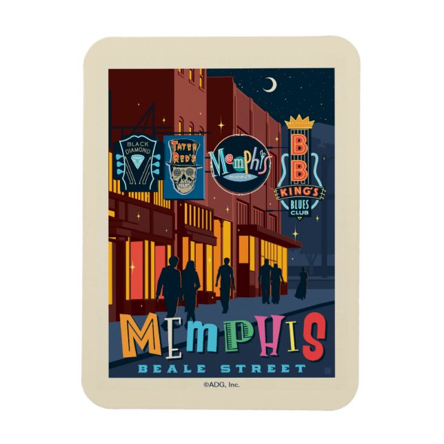 Memphis | Beale Street Neon Magnet (Vertikal)