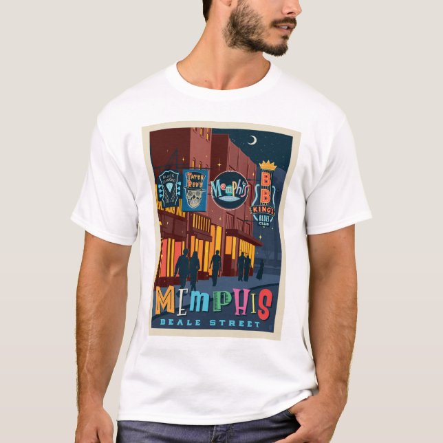 Memphis | Beale Street Neon T-Shirt (Vorderseite)