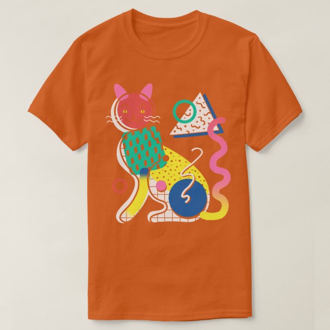 Memphis Cat Design T-Shirt (Design vorne)