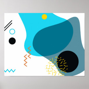 Memphis, cool, trendig, urbane, moderne Illustrati Poster