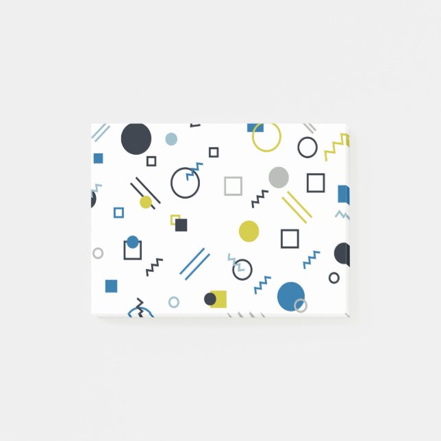 Memphis, coole, trendy, moderne geometrische Kunst Post-it Klebezettel (Vorderseite)
