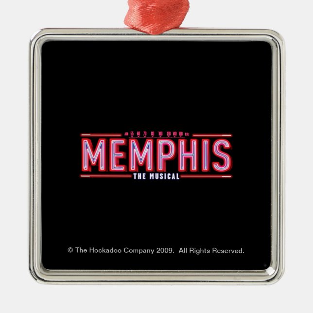 MEMPHIS - das musikalische Logo Silbernes Ornament (Vorne)