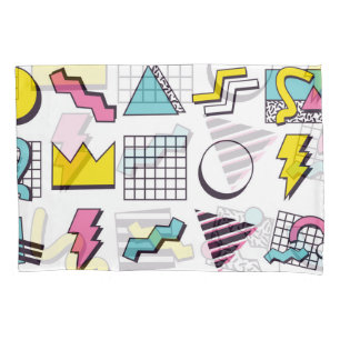 Memphis der 90er Jahre: Pop Design Elements. Kissenbezug