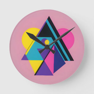Memphis Design Wohnen Runde Wanduhr