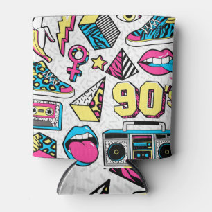 Memphis Fashion: 80er-90s Abzeichen Mix. Dosenkühler