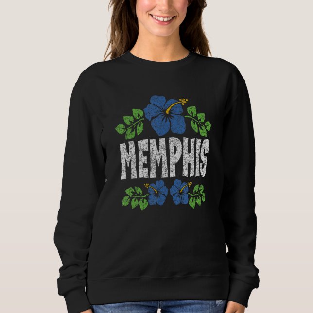 Memphis Flowers Distressed Color Print Sweatshirt (Vorderseite)