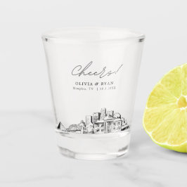 Memphis Gastgeschenk Hochzeit Personalisiert Cheer Schnapsglas