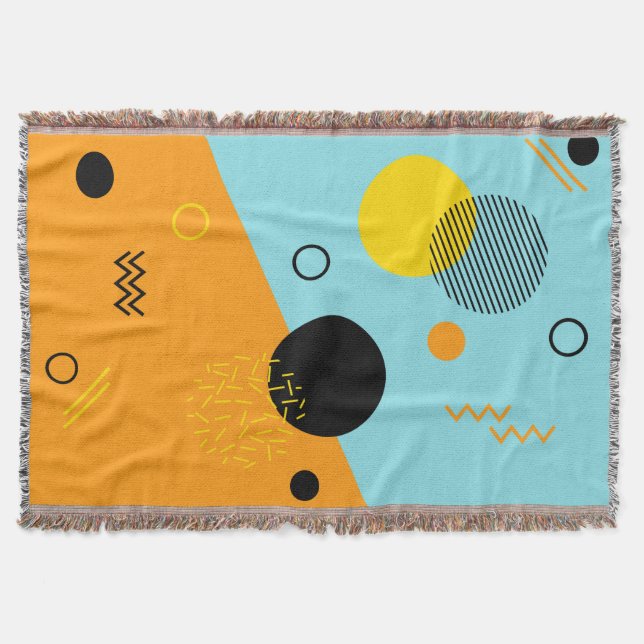 Memphis, Hipster, trendy, coole Illustrationskunst Decke (Vorderseite)