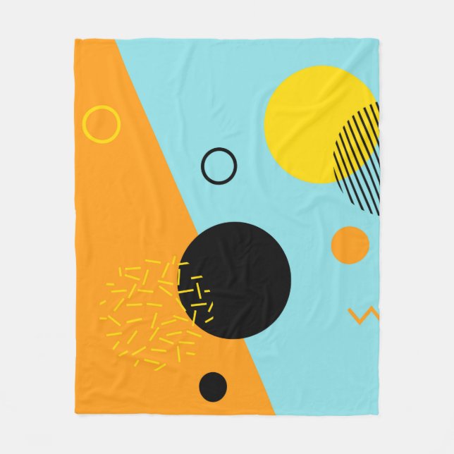 Memphis, Hipster, trendy, coole Illustrationskunst Fleecedecke (Vorderseite)