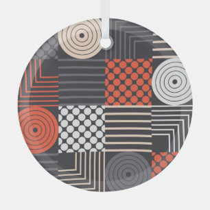 Memphis Magic: Geometrischer Bannerspass Ornament Aus Glas