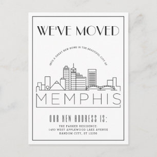 Memphis Modern Deco   Adressänderung Ankündigungspostkarte