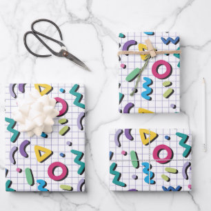 Memphis-Muster Geschenkpapier Set