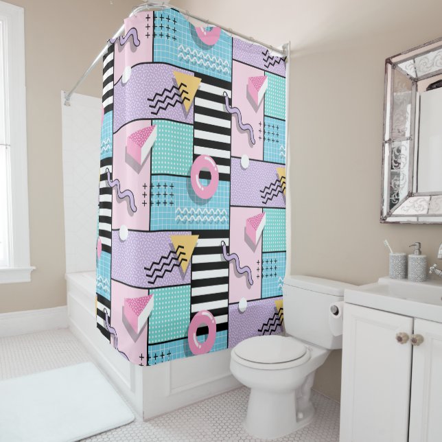 Memphis Party Duschvorhang (Beispiel)